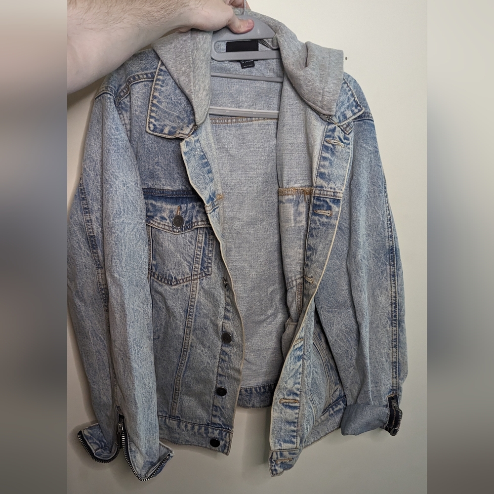 Hooded Light Wash Jean Jacket